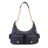 CHANEL TRENDY LARGE SHOULDER BAGS NAVY