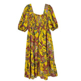JOHNNY WAS PRINT DRESSES YELLOW S