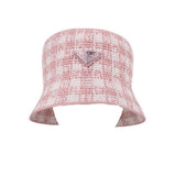 PRADA HOUNDSTOOTH BUCKET HATS PINK M