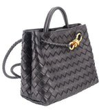 BOTTEGA ANDIAMO TOP HANDLE CROSSBODYS BLACK