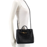 BOTTEGA ANDIAMO TOP HANDLE CROSSBODYS BLACK