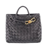 BOTTEGA ANDIAMO TOP HANDLE CROSSBODYS BLACK