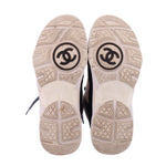 Suede trainer sneakers outsole with patterned tread and circular CC logo
