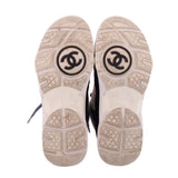 CHANEL CC LOGO SUEDE TRAINER SNEAKERS MULTI 39 EU | 9 US