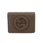 Olive leather Blondie wallet with Gucci G emblem and quilted diagonal stitching