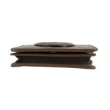 Olive leather Blondie wallet folded profile with layered edges and stitching