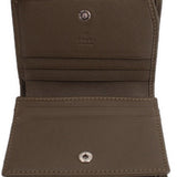 Olive leather Blondie wallet interior with card slots and snap button