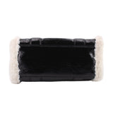 MARC JACOBS THE MINI CRINKLE SHEARLING TOTES BLACK