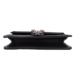 Dionysus mini crossbody, top view with chain strap and black leather base