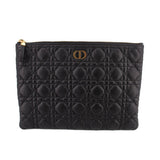 DIOR LARGE CARO CLUTCHES BLACK