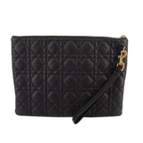 DIOR LARGE CARO CLUTCHES BLACK