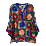 JOHNNY WAS PRINT TOPS BLUE/MULTI XL