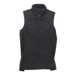 LULULEMON black zip-front activewear vest with hood and speckled detailing
