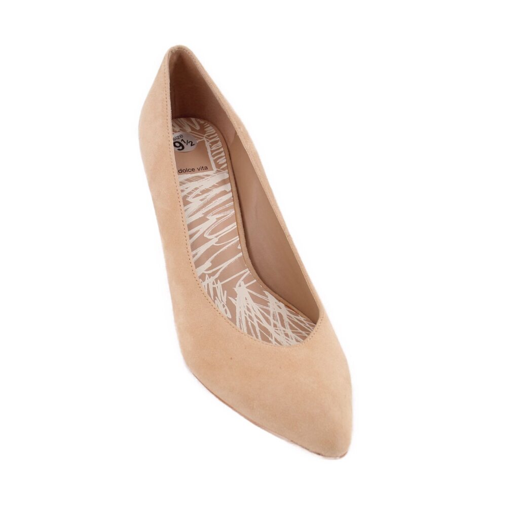 DOLCE VITA tan suede pointed-toe heels with cushioned insole