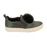 TORY BURCH DAPHNE POM POM SATIN SNEAKERS GREEN 9.5 US