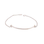 18k white gold bracelet with cable chain and smooth bar centerpiece