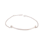 18k white gold bracelet with cable chain and smooth bar centerpiece