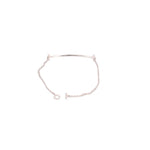 White gold bracelet with adjustable link chain and smooth bar centerpiece