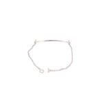 White gold bracelet with adjustable link chain and smooth bar centerpiece