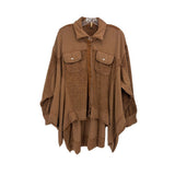 FREE PEOPLE BUTTON UP TOPS BROWN M