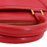 Red crossbody bag, gold zipper and stitched edge detail