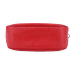 Red LOUIS VUITTON Dhanura PM crossbody bag bottom view with textured leather finish
