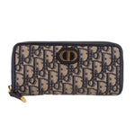 CHRISTIAN DIOR long zip wallet with Dior Oblique monogram and CD emblem