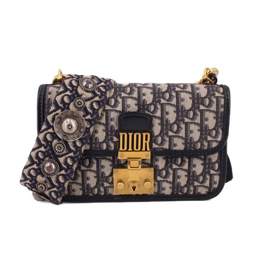 DioradDICT flap crossbody bag in blue Dior monogram canvas with gold-tone lock