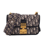 DioradDICT flap crossbody bag in blue Dior monogram canvas with gold-tone lock