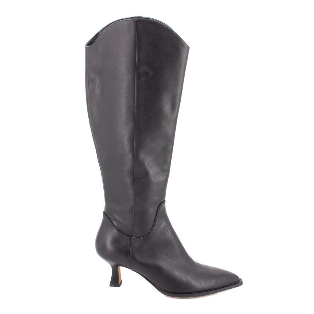 DOLCE VITA leather boots, tall shaft and pointed toe, low block heel