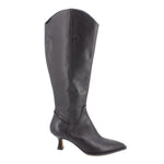 DOLCE VITA leather boots, tall shaft and pointed toe, low block heel