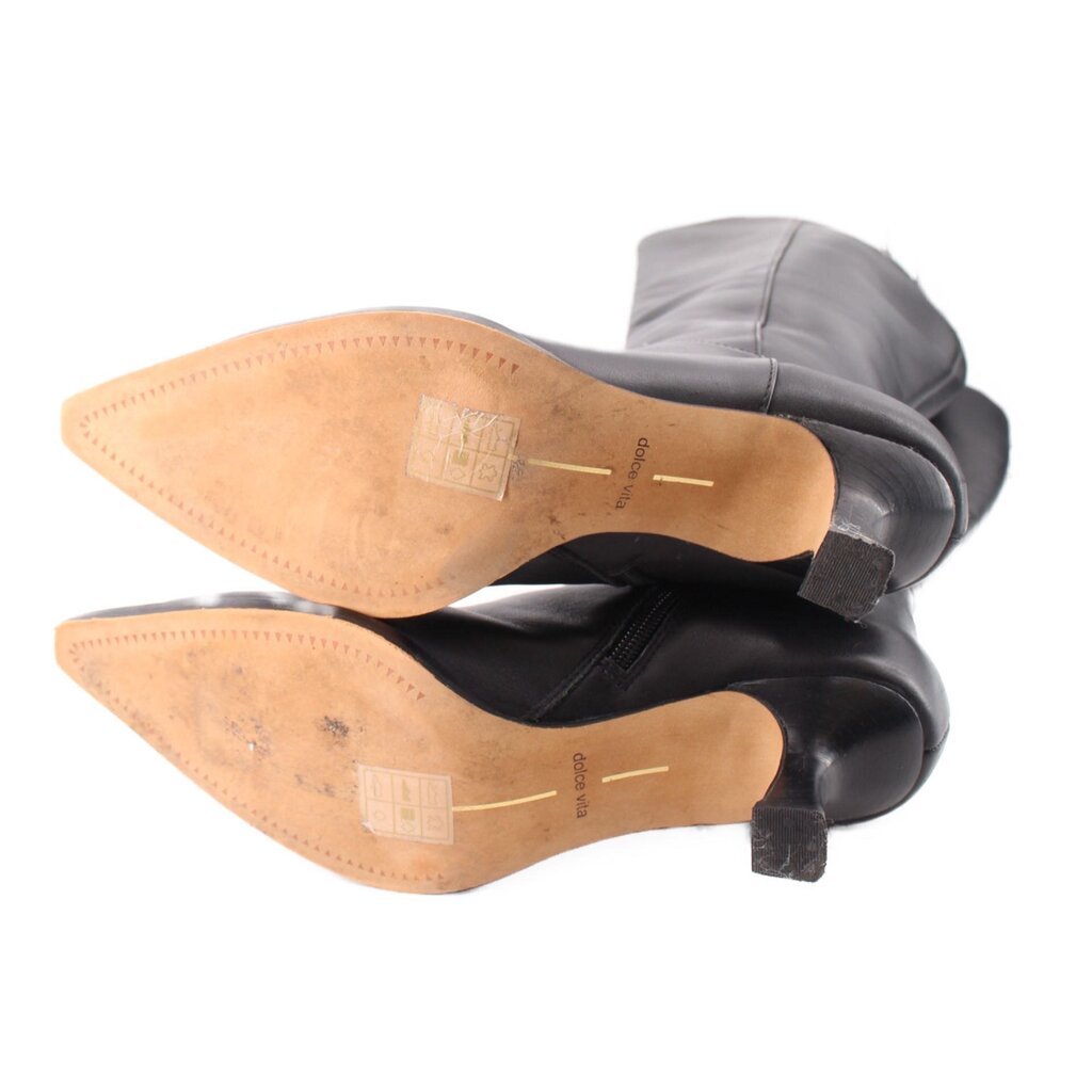 DOLCE VITA leather boots, outsole view with tan leather insoles
