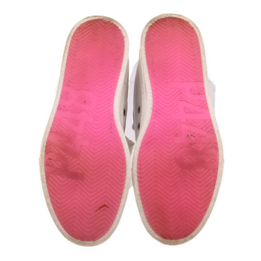 Leather sneaker outsoles in pink with textured tread pattern