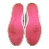 Leather sneaker outsoles in pink with textured tread pattern