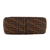 Zucca flap crossbody bag, tobacco FF canvas; flat bottom panel view