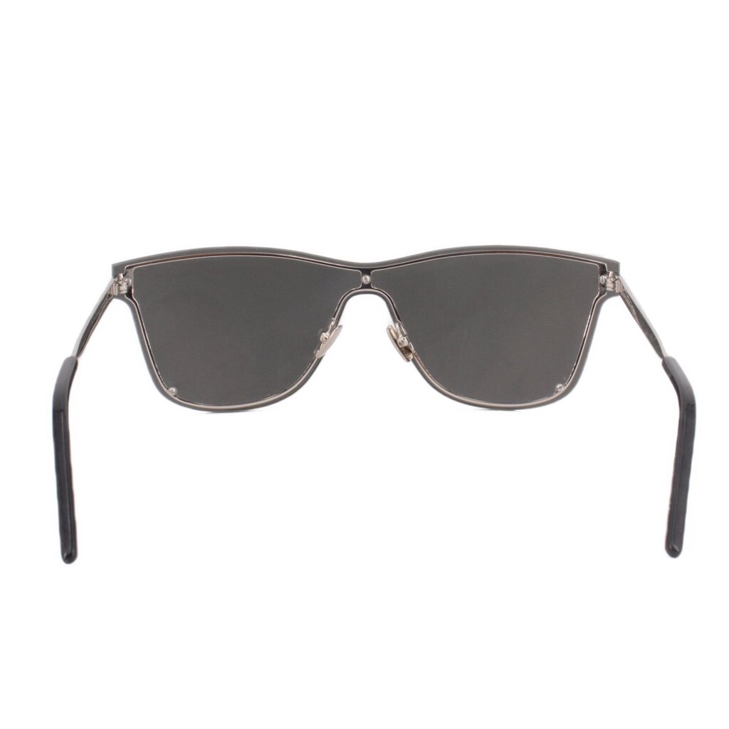 Black cat-eye sunglasses, dark lenses with slim temples, front angle