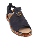 CHANEL LEATHER SANDALS NAVY 39.5 EU | 8.5 US
