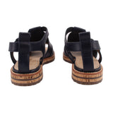 CHANEL LEATHER SANDALS NAVY 39.5 EU | 8.5 US