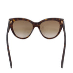 Front view tortoise cat-eye sunglasses with gradient lenses and slim arms