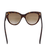 Front view tortoise cat-eye sunglasses with gradient lenses and slim arms