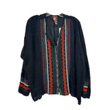 JOHNNY WAS EMBROIDERED TOPS BLACK M