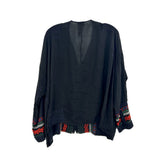 JOHNNY WAS EMBROIDERED TOPS BLACK M