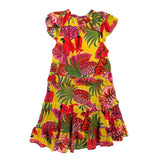 FARM RIO FRUIT DREAM RUFFLE MINI DRESSES YELLOW/MULTI M
