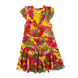 FARM RIO FRUIT DREAM RUFFLE MINI DRESSES YELLOW/MULTI M