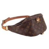Monogram bumbag with adjustable crossbody strap and brown leather trim
