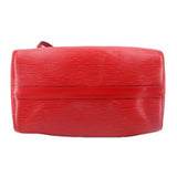 Red Speedy 25 crossbody bag back with structured shape and stitched seams