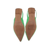 OPEN EDIT SATIN FLATS GREEN 10 US