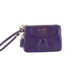 COACH LEATHER WRISTLET POUCHES PURPLE