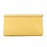 Gelbe Bleecker Clutch mit glatter Vorderseite und gerader Verschlusskante