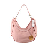 JUICY COUTURE pink leather hobo bag with gold hardware and round charm